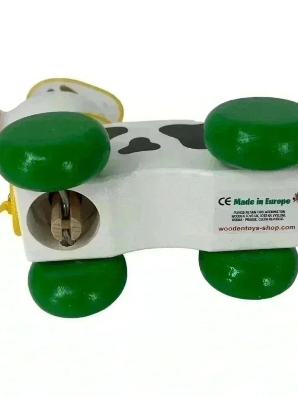 Wooden Cow Pull Along Toy Hand Painted Made in Europe New - Picture 7 of 10